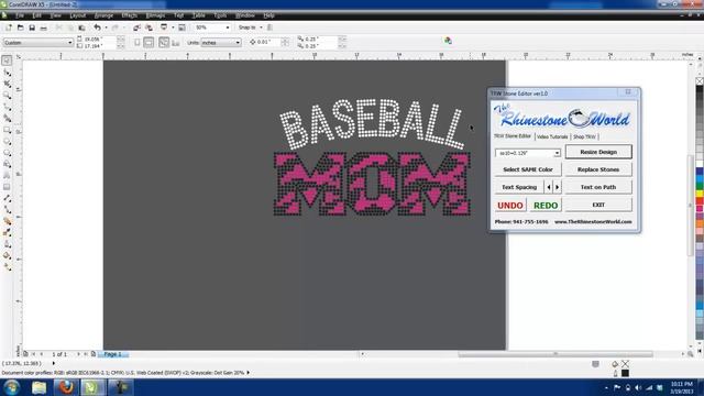 TRW Stone Editor Corel Draw Macro for Rhinestones Tutorial The Rhinestone World смотреть онлайн