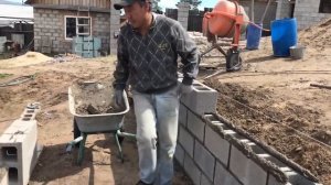 Новый метод кладки шлакоблока (Пескоблока)