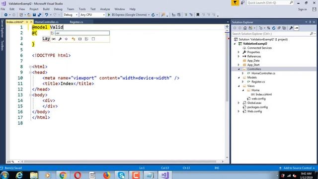 Validation Example in ASP.NET MVC for Registration Form Part1 || Lecture14 смотреть онлайн