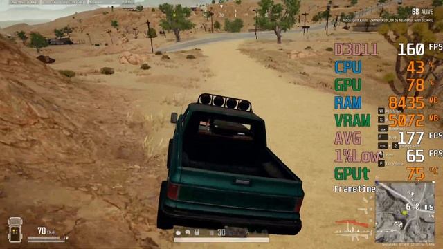 GeForce RTX 2060 -- Intel Core I3-10100F -- PUBG FPS Test