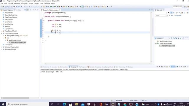 How to Swap two numbers without using a temporary variable using Java in Tamil ? || Java Swap two n смотреть онлайн
