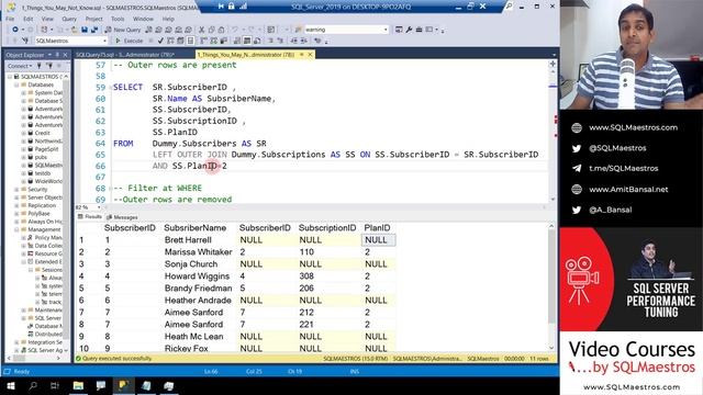 TSQL WHERE Clause applies after ON Clause (by Amit Bansal) смотреть онлайн