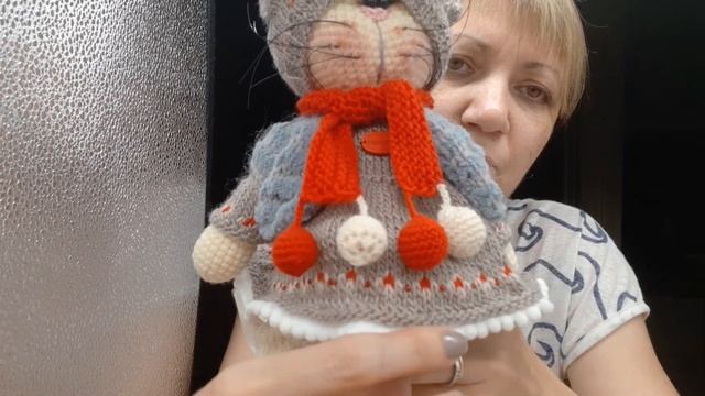 Кошка Тильда. Готовая работа. Обзор. кошка тильдаамигуруми