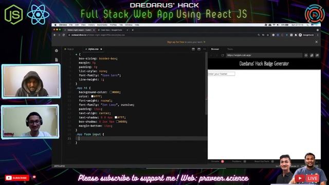 Daedarus' Hack: Full Stack Web App Using React JS | Praveen Kumar | Amrutanshu Dash смотреть онлайн