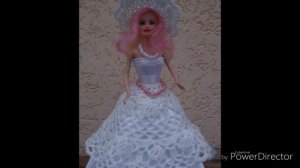 Как связать свадебное платье для куклы! How to tie a dress for a doll!