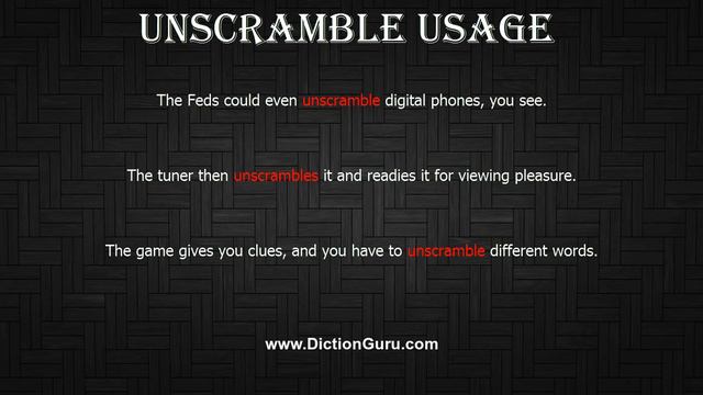 How to Pronounce unscramble with Meaning, Phonetic, Synonyms and Sentence Examples смотреть онлайн