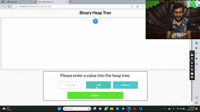 Max Heap Tree Visualization смотреть онлайн