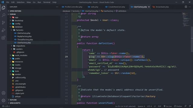 Create a forum with Laravel 8 | Follow: User model setup, profile setup | Part 73 смотреть онлайн