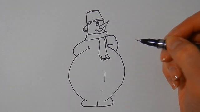 Как нарисовать СНЕГОВИКА ПОЧТОВИКА, рисунки для срисовки/644/How to draw a snowman POSTMAN смотреть онлайн