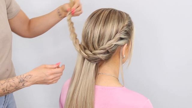 Super Easy Twist Crown Braid!! смотреть онлайн