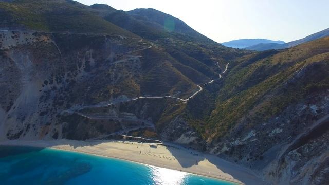 Kefalonia Island, Myrtos Beach. Кефалония, пляж Миртос. смотреть онлайн