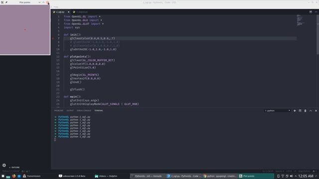 Lines and Points using pyOpenGL | PART - 4 | Graphics using Python 3 tutorial series смотреть онлайн