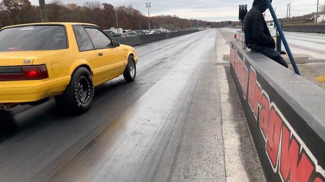 Stock Bottom End 302 Turbo Mustang 9.93@136mph Cecil County Dragway 11-21-2021 смотреть онлайн