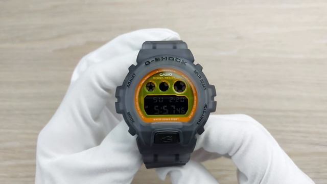 Оранжево-серый G-SHOCK / Casio DW-6900LS-1E смотреть онлайн