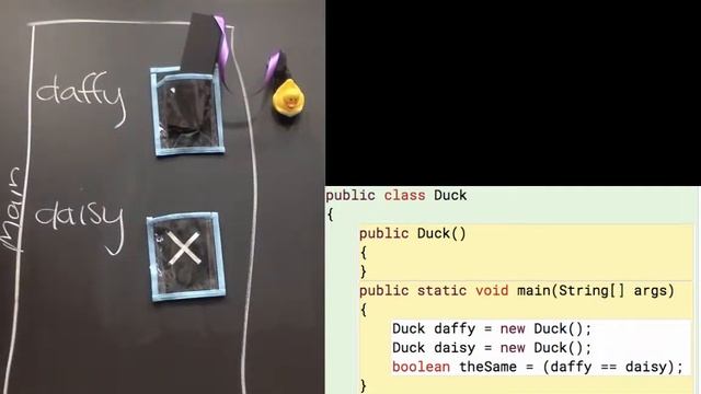 Java Objects 9: Checking if two objects are == (result is false) смотреть онлайн