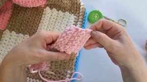 Детский плед крючком «Квадратики»