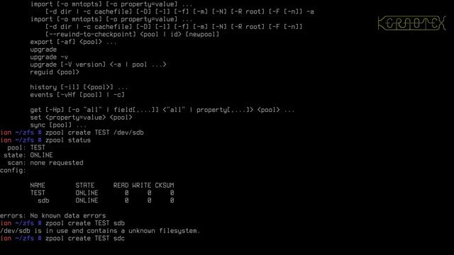 Beginner's guide to ZFS. Part 3: Creating Pools смотреть онлайн