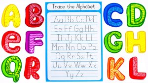 Обводим Английские Буквы. Учим Названия Цветов на Английском Языке.