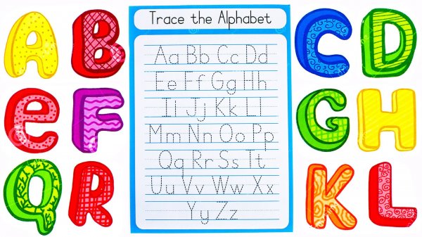 Обводим Английские Буквы. Учим Названия Цветов на Английском Языке.