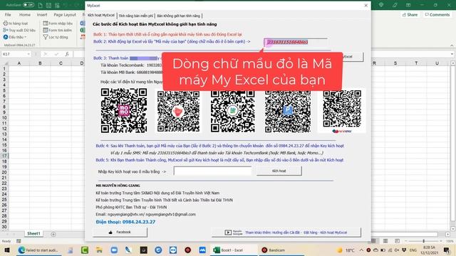 Video hướng dẫn kích hoạt MyExcel Bản Full (Không giới hạn tính năng) смотреть онлайн