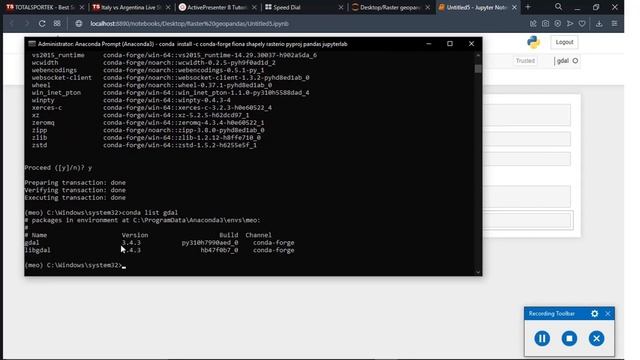Install geospatial libraries(gdal, rasterio, fiona, etc) using conda environment in windows. смотреть онлайн