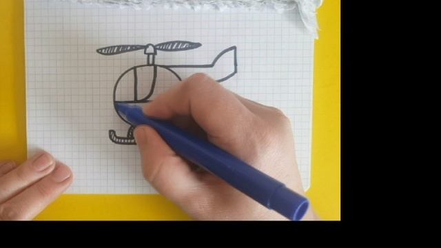 Рисуем вертолет вместе с детьми, легко и просто смотреть онлайн