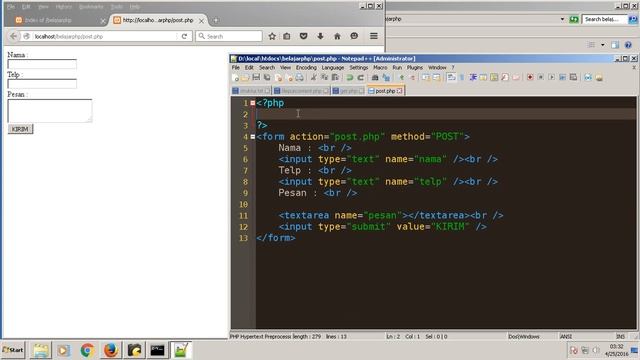 22 Belajar PHP Pemula # $_POST смотреть онлайн