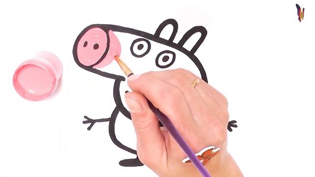 Раскраска для детей ДЖОРДЖ из мультика СВИНКА ПЕППА, Раскраски Малышам. смотреть онлайн