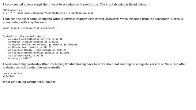 Node Curely Brace Require Breaks Cron смотреть онлайн
