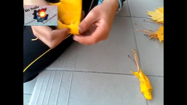 Как сделать букет РОЗ из кленовых листьев)))) смотреть онлайн