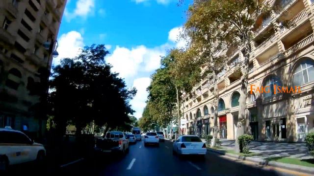 Баку Гагаринский мост Улица Узеира Гаджибекова по центру смотреть онлайн