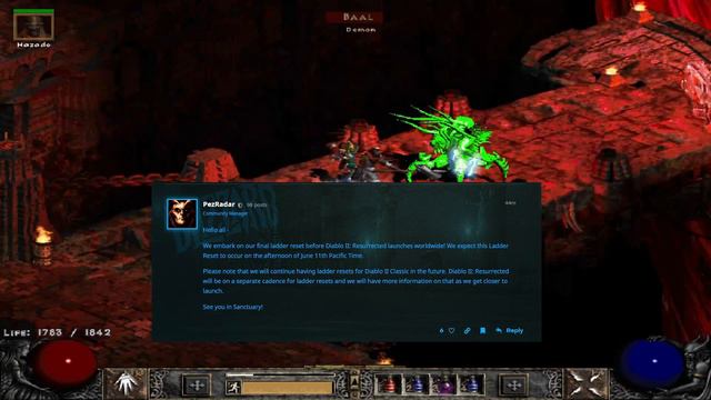 Diablo 2 Last Ladder Reset before D2 Resurrected - Ladder Reset Announced June 11th смотреть онлайн