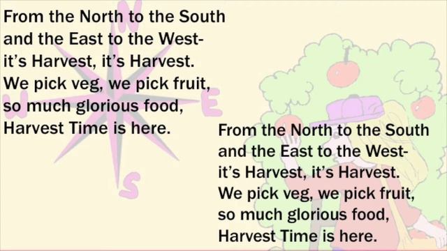 Harvest song- Harvest time is here- words on screen, chordsheet in description смотреть онлайн