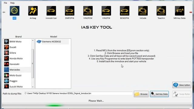 IAS Key Tool - MB W168 (IAS Software Ver. 2.1.12)