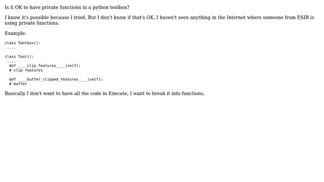 GIS: Private functions in Python Toolbox смотреть онлайн