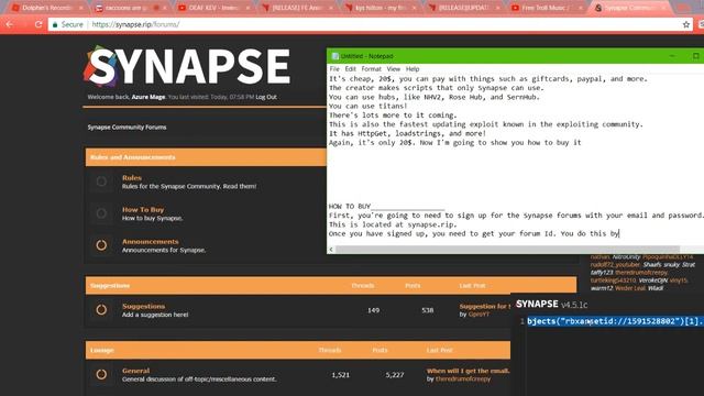 Roblox Exploit Showcase: Synapse. (20$, stable, fast execution, etc,.) смотреть онлайн