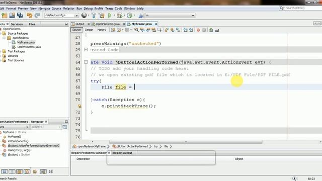 How To Open PDF or Any Other File Using JAVA NetBeans смотреть онлайн