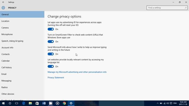 Windows 10 Privacy settings tour after November update General settings смотреть онлайн