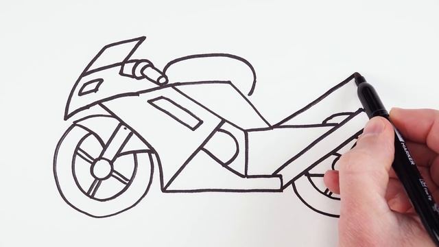 How To Draw A Motorcycle | Drawing And Coloring For Beginners