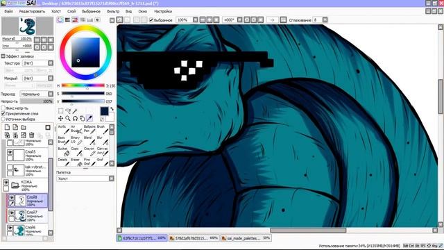 [Sai] #2 Рисую Кобру с канала Legendakobra SPEEDART смотреть онлайн