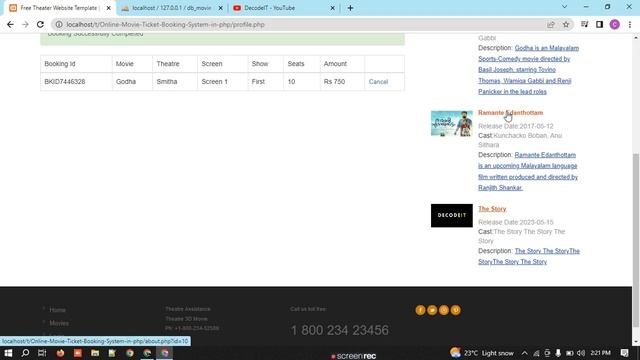 Online Movie Booking System With Online Payment Option | PHP + Mysql | @Decodeit2 смотреть онлайн