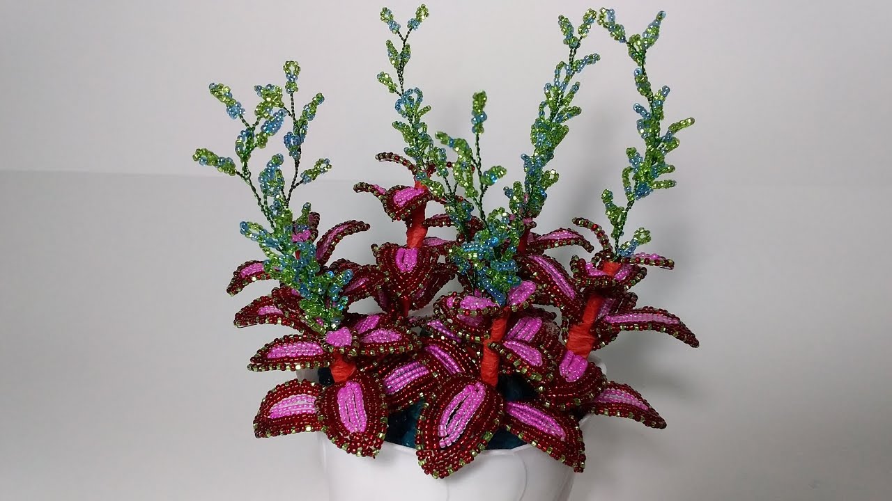 Бисероплетение. Мастер класс. Цветы из бисера 2 часть. Колеус ,, Аэлита,, Пошаговый МК. смотреть онлайн
