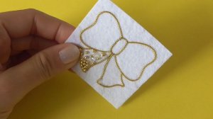 Брошь Бантик из бисера. Мастер-класс. Вышивка бисером и бусинами