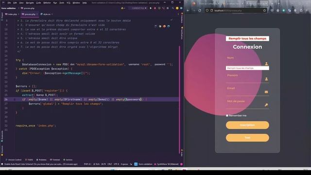 Tutoriel PHP : Système d'Inscription avec PHP MySQL, Validation De Données смотреть онлайн