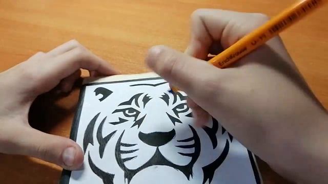 Выжигание по дереву. Перевожу тигра с помощью переводной бумаги. смотреть онлайн