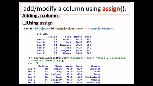 Adding Modifying Row Column value|XII IP Pandas смотреть онлайн