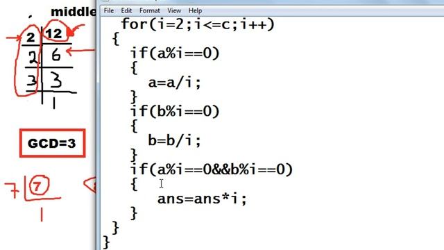 program to calculate GCD using middle school algorithm in C language in HINDI смотреть онлайн