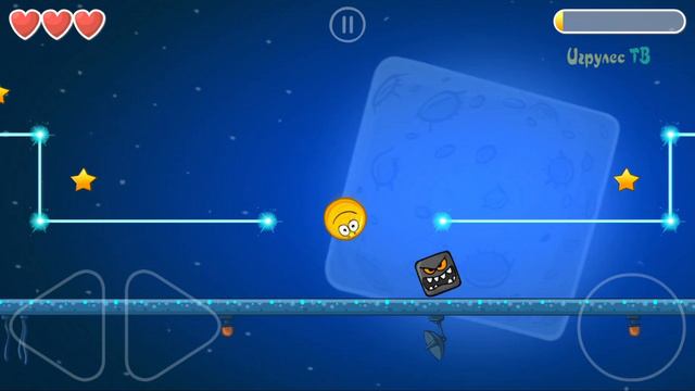 Желтый Шарик спасает Луну от Чёрных Квадратов Red Ball4 смотреть онлайн