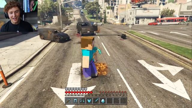 Playing MINECRAFT In GTA 5.. (GTA 5 Mods) смотреть онлайн