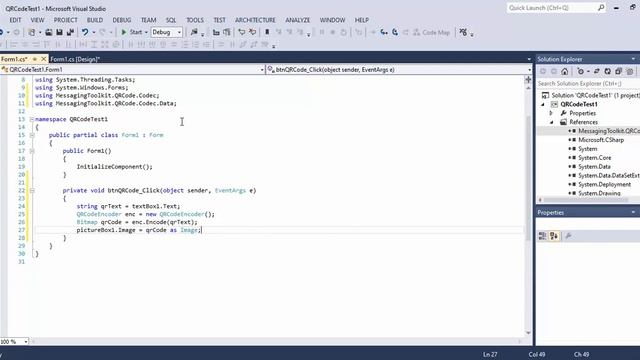 Generate a QR Code in C# with WinForm (MessagingToolkit.QRCode.dll) смотреть онлайн